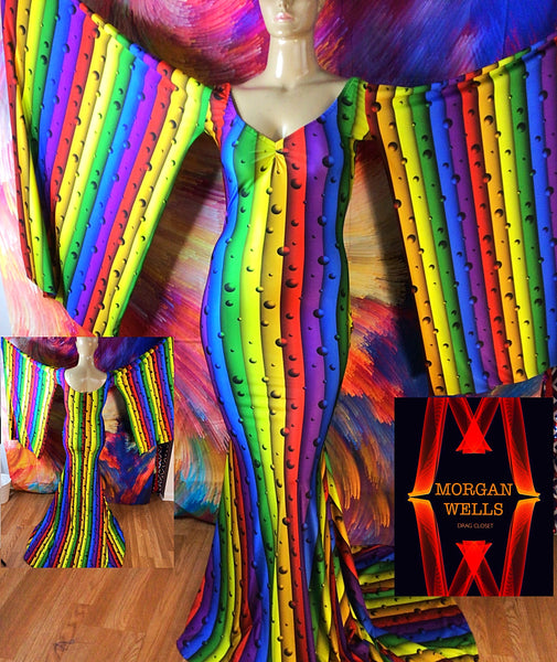 ASTRO PRIDE DRESS WITH KIMONO SLEEVES WELLS DRAG CLOSET