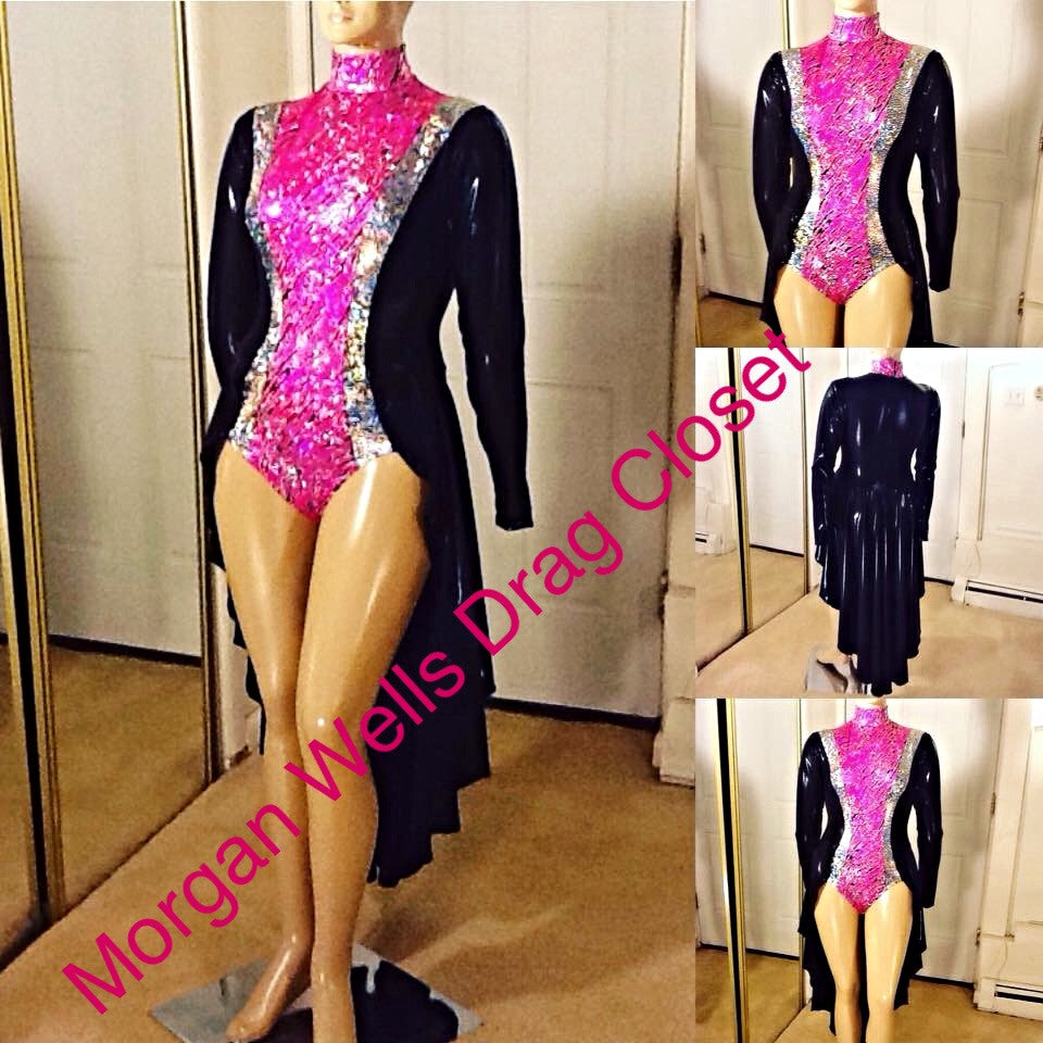 HOT PINK (or 5 additional colors) AND BLACK LEOTARD