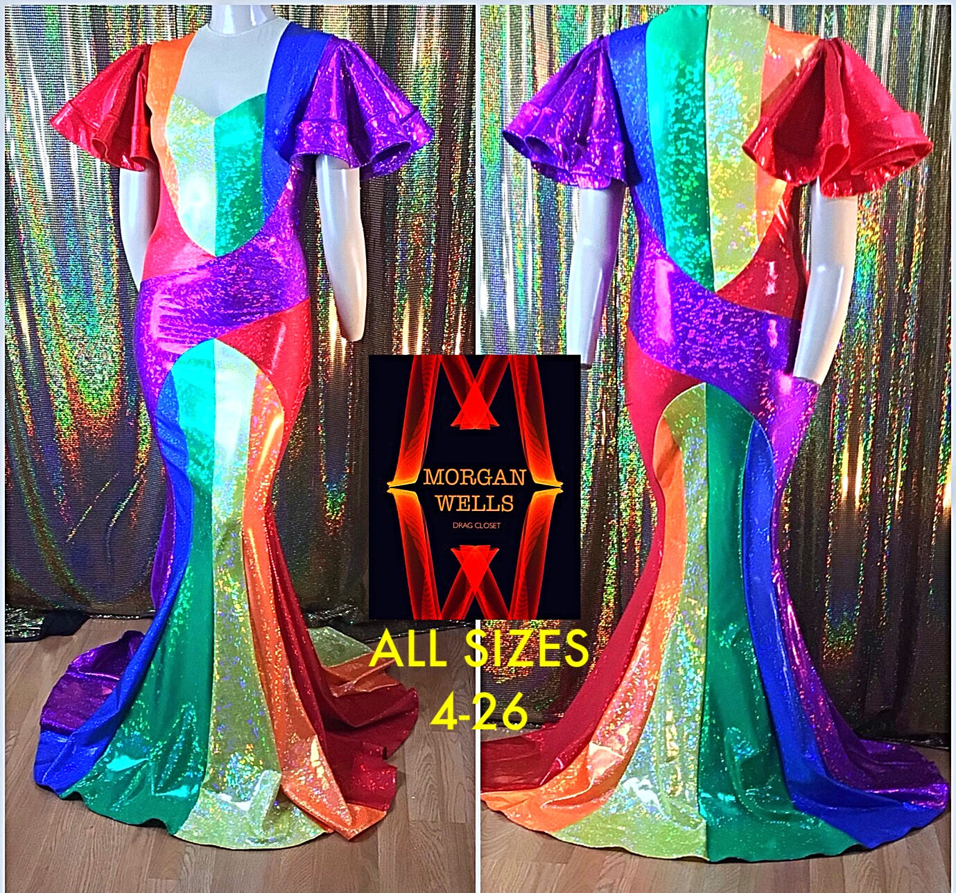 pride dress WITH A TWIST PRIDE HOLOGRAM DRESS – MORGAN WELLS DRAG CLOSET