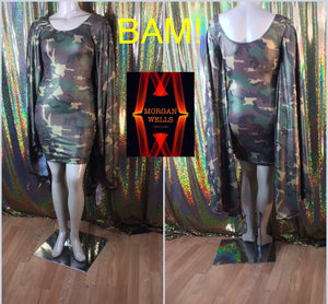 BAM! COCKTAIL DRESS IN CAMOUFLAGE