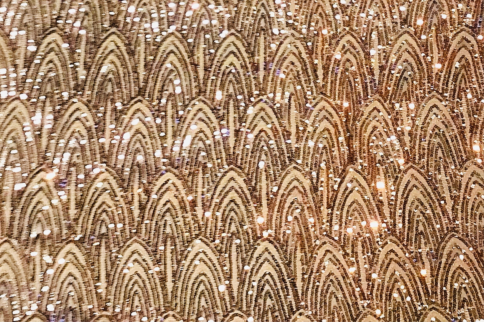 GOLD BORDER PRINT STRETCH SEQUINS