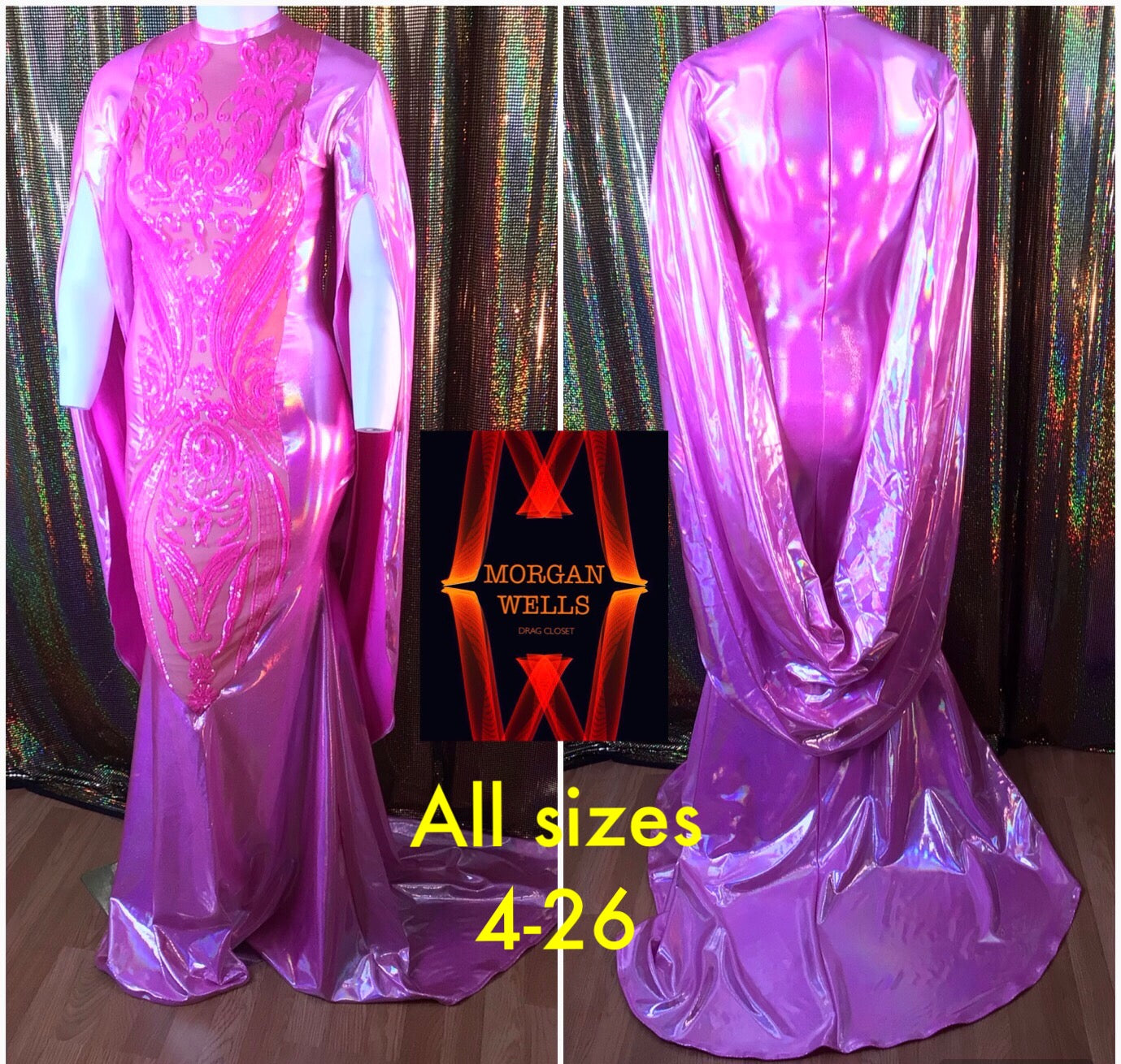 pink hologram dress Pink Sparkly Jewel UV Neon Holographic Tank Dress