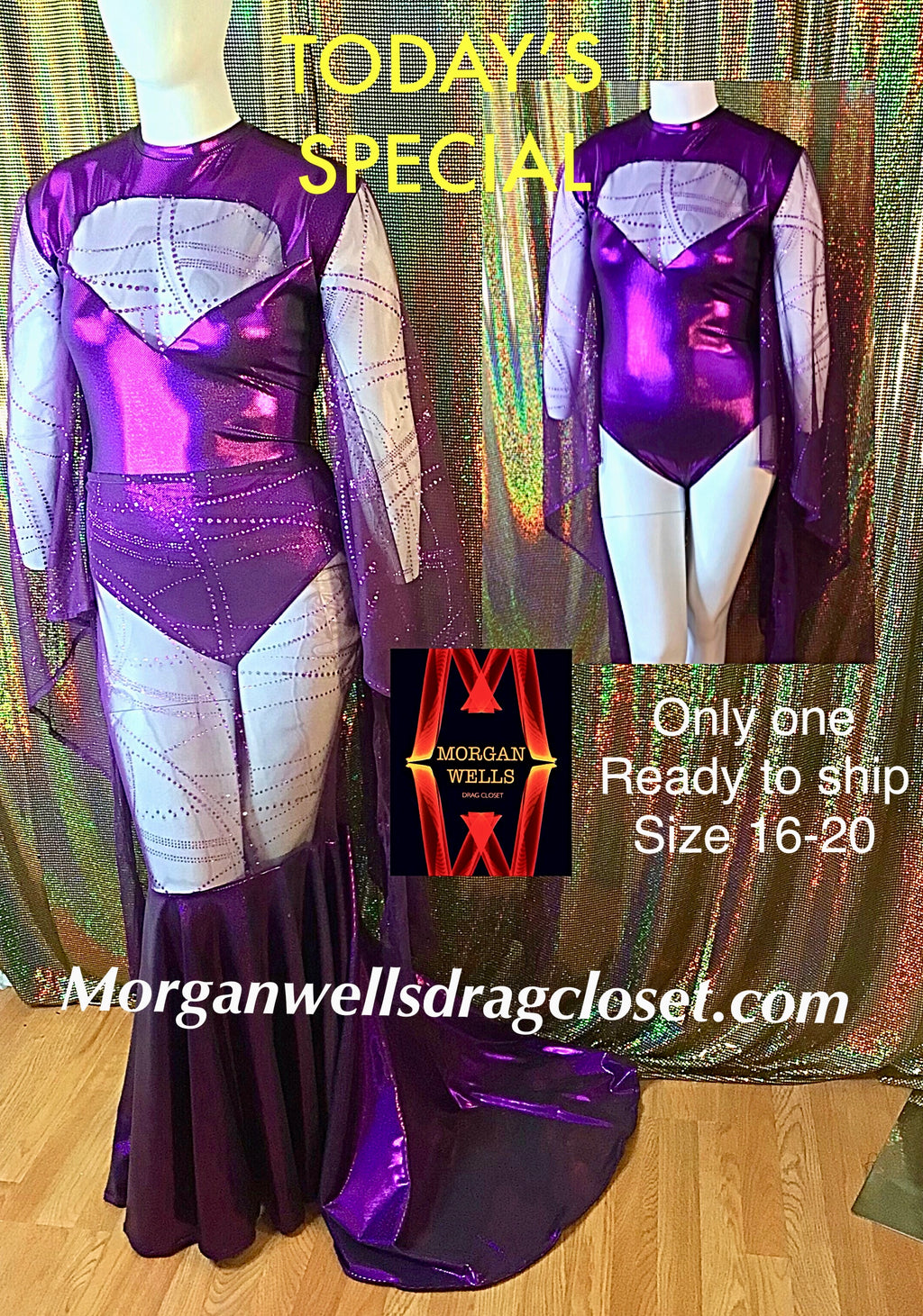 READY TO SHIP TODAYS SPECIAL PURPLE SPARKLE LEOTARD AND SKIRT SIZE 16-20