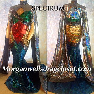 SPECTRUM HOLOGRAM STRETCH DRESS IN JEWEL