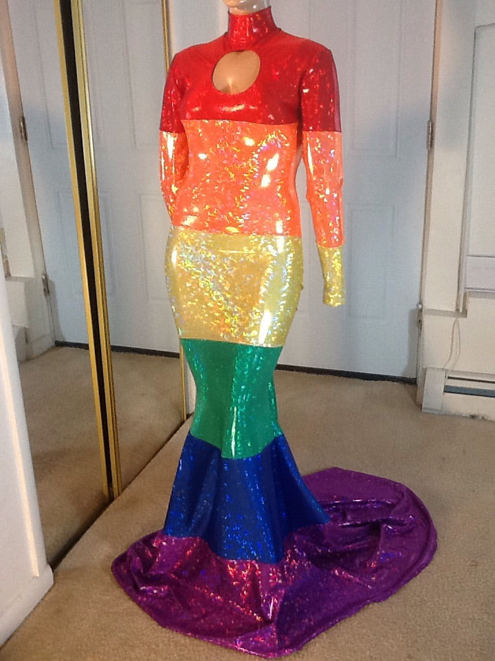 HOLOGRAM GAY PRIDE DRESS HOLOGRAM GAY PRIDE DRESS